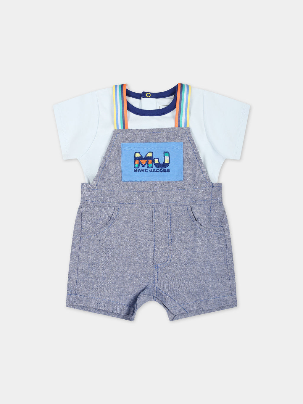 Light blue suit for baby boy with logo